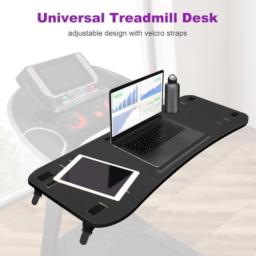 KELIXU Treadmill Desk Attachment, Universal Walking Laptop Holder Desk Ergonomic Platform Workstation for Treadmill with Cup Holder, Laptop/Tablet Stand, 39" L x 15" W, Black