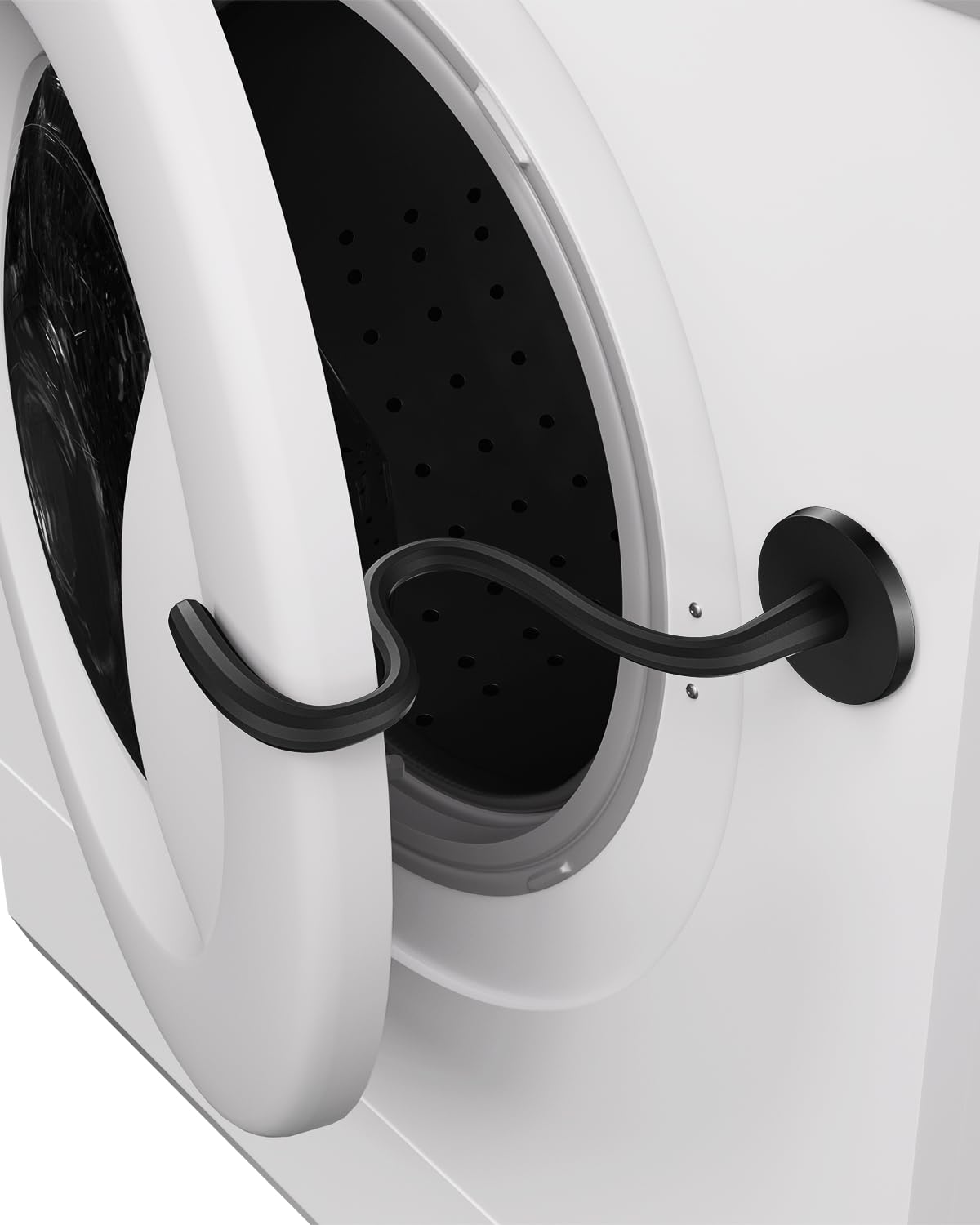 OQTIQ Front Load Washer Door Prop, Flexible Magnetic Washer Door Stopper for Washer and Dryer, Keep Washing Machine Door Open to Prevent Odors, Black