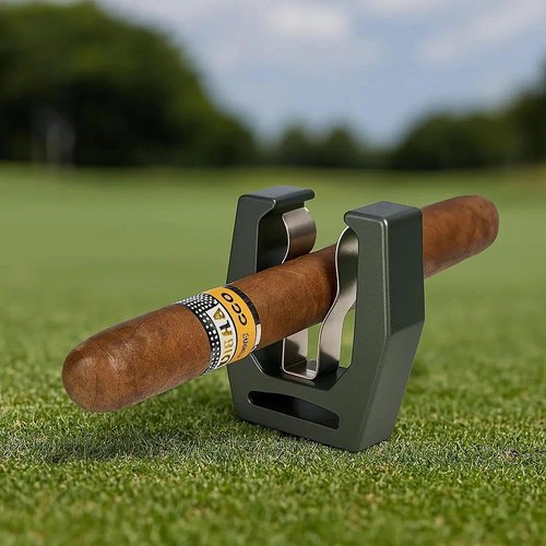 GYHZ Magnetic Cigar Holder for Golf, Beach, Fishing & Outdoor Adventures – Strong Aluminum Alloy & Stainless Steel Cigar Clip with Hook & Loop Strap, Fits Golf Carts & Chairs