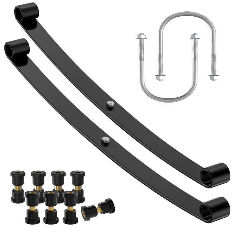 CartClan Golf Cart Rear Leaf Spring Kit, Club Car DS Standard Rear Leaf Spring with Bushings Kit 2Pcs, Suitable for 1981-2016 Club Car DS Golf Cart, OEM#: 1010974, 1015583,1012180