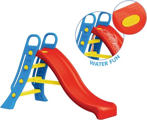 DOLU Big Water Slide - Colorful Plastic Outdoor Slide for Kids | Garden Hose Attachment, Indoor Use