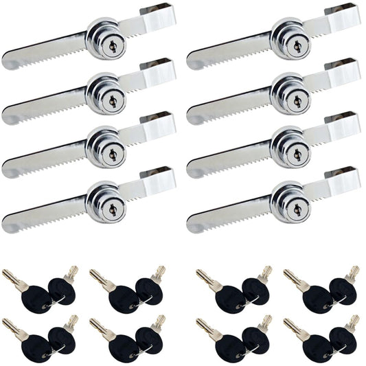 WOOCH Sliding Glass Door Ratchet Lock with Chrome Finish, Keyed Alike Showcase Display - 8 Pack
