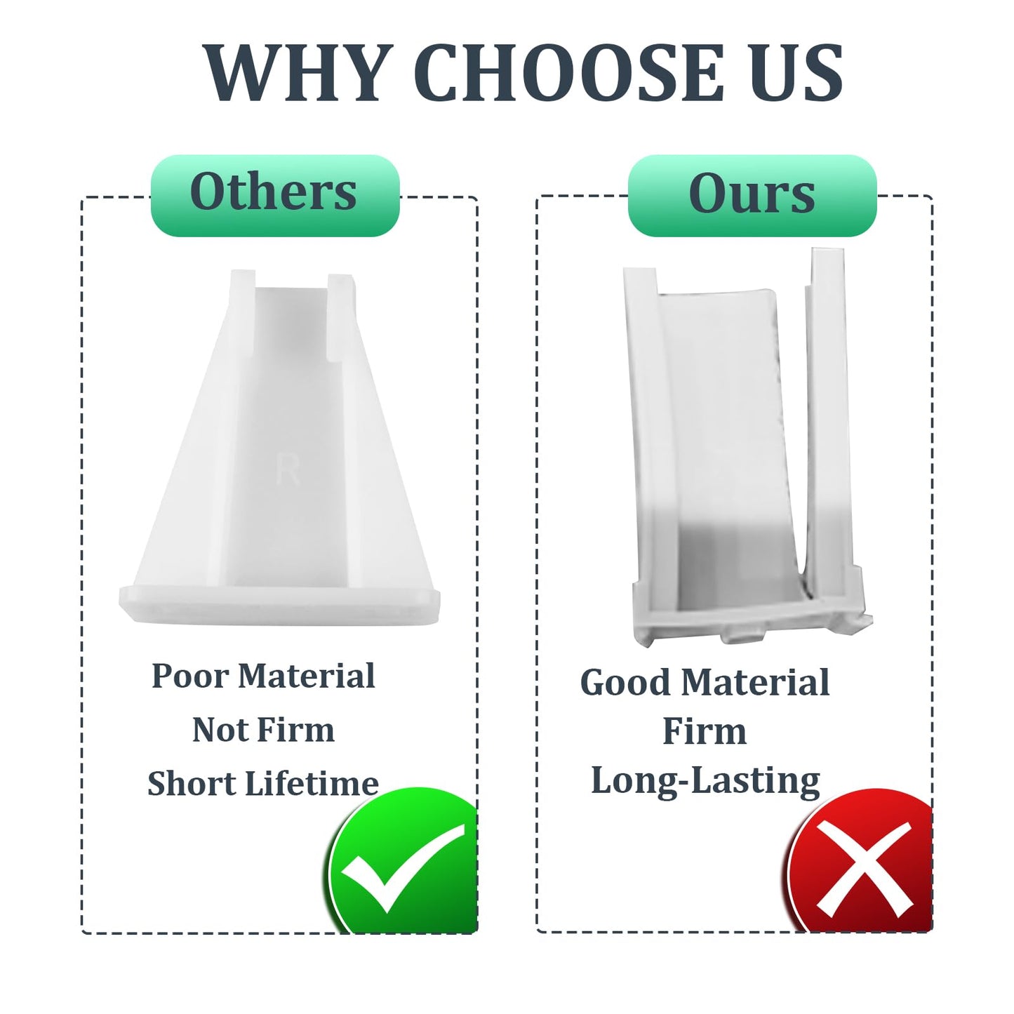 R 7240 Drawer Side Track Brackets, 5/16 in. x 7/8 in., Plastic, White (2 Pair)