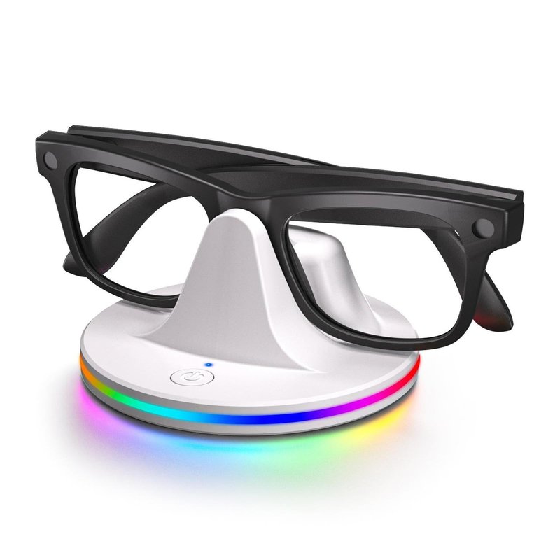 Smart Glasses Charging Stand for RayBan Meta,Charging Dock Compatible with Wayfarer/Skyler/Headliner/Oakley HSTN, Smart Glasses Charger and Base with 7 RGB Lights