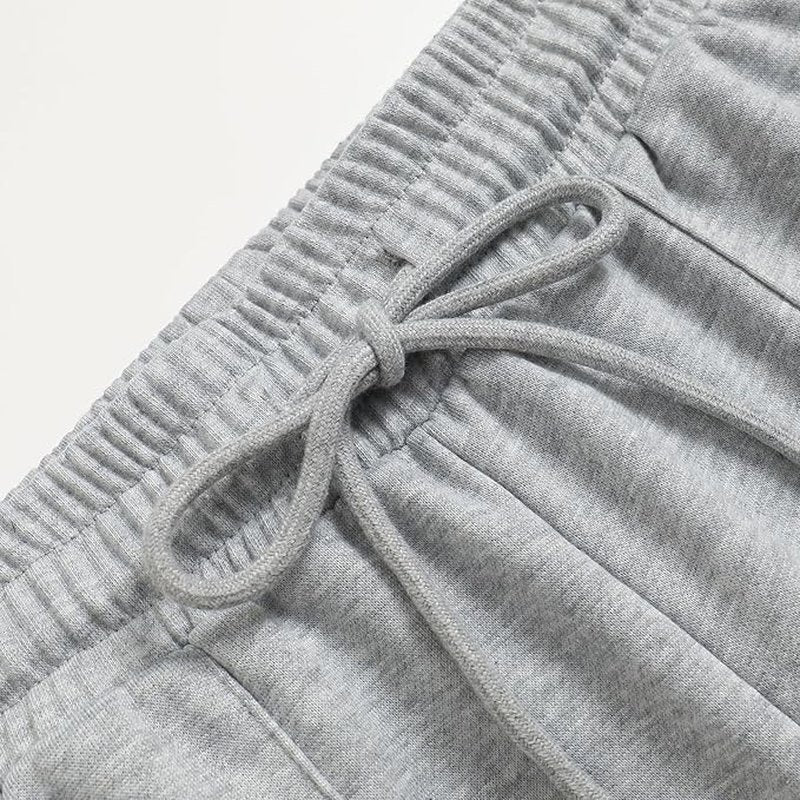 Women's Drawstring Waist Straight Wide Leg Sweatpants Casual Jogger Soft Pants with Pockets(36255,Medium) Grey