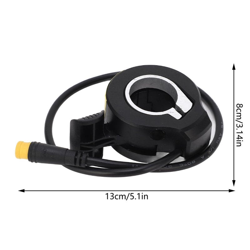 WQAPVHBG Bike Throttle, 130x 5V E Bike Thumb Speed Control, 3 Pin Plastic Electric Throttle Control of Accessories Tools for Electric Bikes and Scooters with 22.2mm/0.87in Handlebars