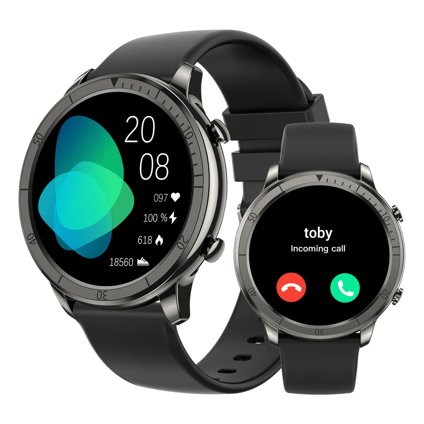 BENIO Smart Watch, Health Fitness Tracker Watch for Men Women IP68 Waterproof, Multi-Sport Mode Activity Tracker, Heart Rate/SpO2/Sleep/Stress Pedometer Step Calorie Counter for Android & iPhone,Black