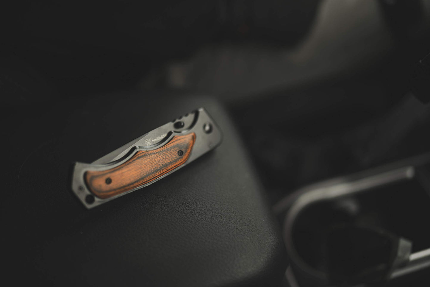 Smith & Wesson 8.5in S.S. Folding Knife with 3.7in Drop Point Blade and S.S. and Real Wood Insert Handle for Outdoor, Tactical, Survival and EDC