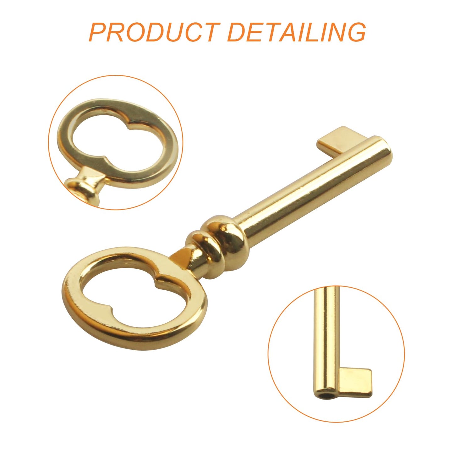 KY-1L Hollow Barrel Antique Skeleton Key,Jewelry Box Replacement Key, Skeleton Key for Some Old Jewelry and Trinket Boxes (2 Pcs)