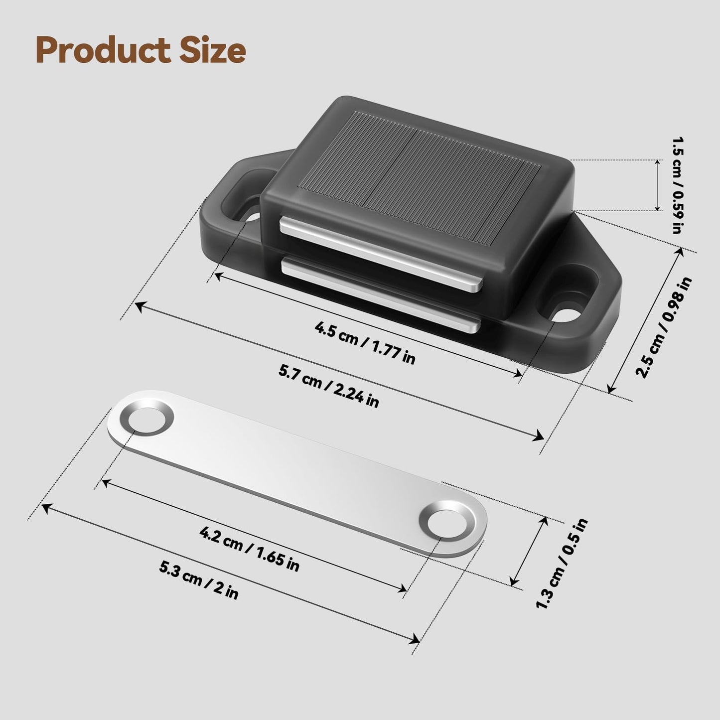 Tonitrui Cabinet Magnetic Catch Door Latch 30LB for Kitchen Drawer Magnets to Stay Closed Magnetic Catch Closet for Drawer（Black 12 Pack）