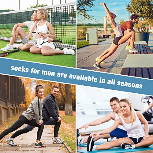 Men's Cushioned Ankle Socks - Low Cut, Breathable, 8 Pairs - Black