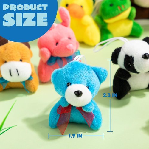 JOYIN 36-Pack Mini Animal Plush Toys - Bulk Stuffed Animal Party Favors for Kids | 3" Each