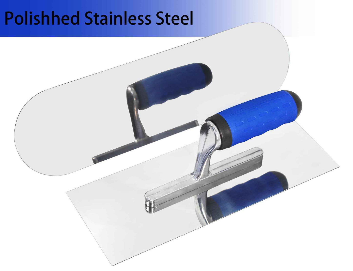 Concrete Tools Set Stainless Steel Flat Finishing Trowel (11" x 4.3") and Pool Trowel (14" x 4") and Margin Trowel (6" x 2") Drywall Cement Plastering Masonry Construction Hand Kit