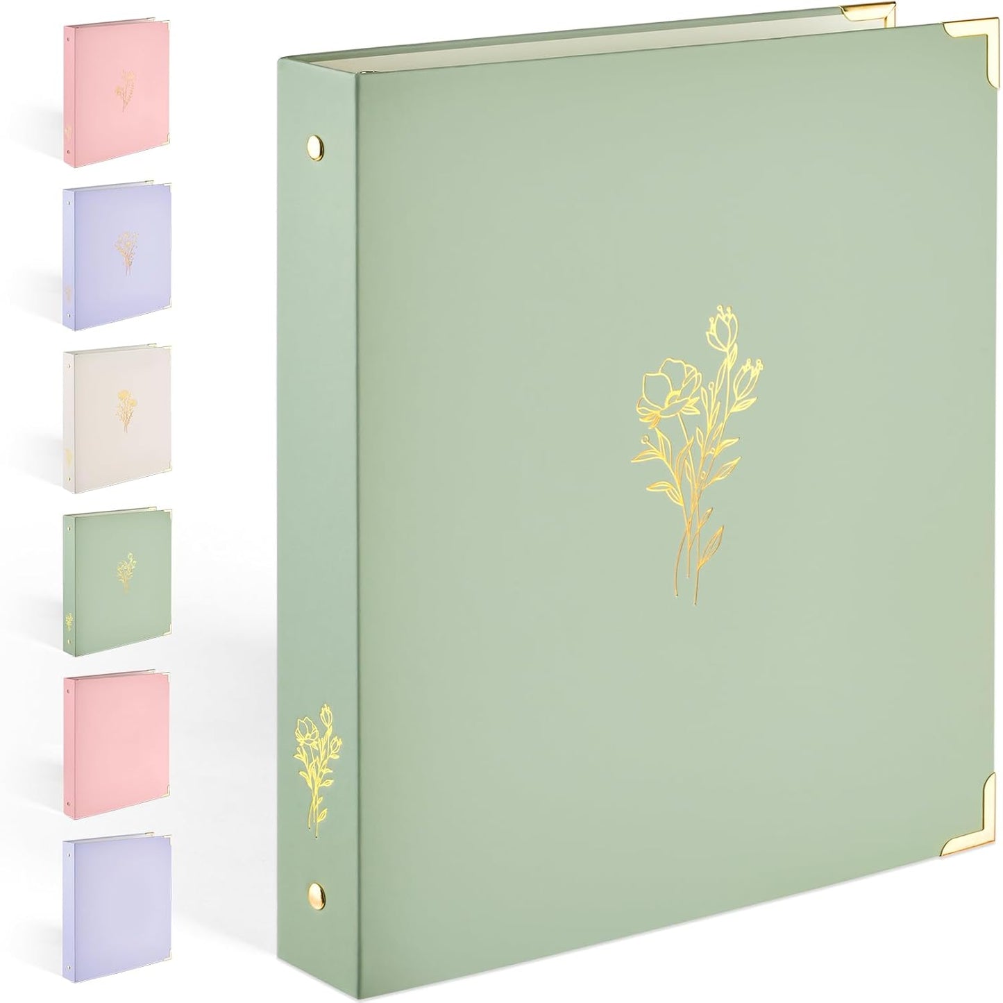 Sooez 1-Inch Three Ring Binder - Cute Design with Gold Foil & Metal Corners | Fits 8.5" x 11" Paper