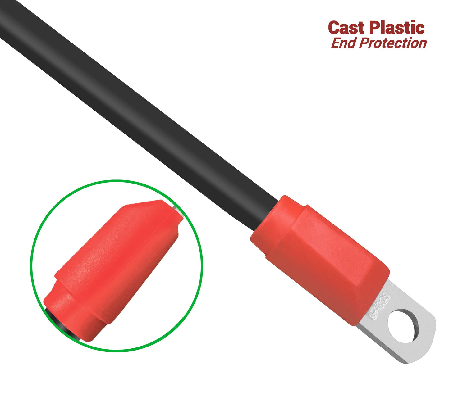 OXTOUF TXT Golf Cart Battery Cable Set for EZGo 36V/48V Golf Buggies, 4 AMG Heavy Duty Flexible Battery Cables with Cast Plastic Wrapped Lugs, Durable and Easy to Bend, 5 Pcs