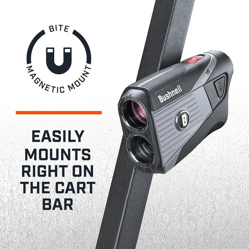 Golf Tour V5 Laser Rangefinder with BITE Magnetic Mount - Black
