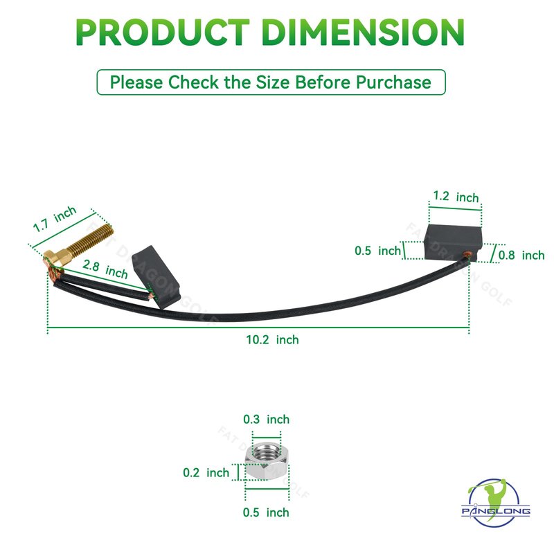 Panglong Golf Cart Motor Brush Kit, Motor Brush Suitable for Yamaha G14- Electric, G16- Electric, G19- Electric, G20- Electric, G22- Electric, G21- Gas, Hita-chi Motor Brush Kit OEM #JU2-H1801-20-00