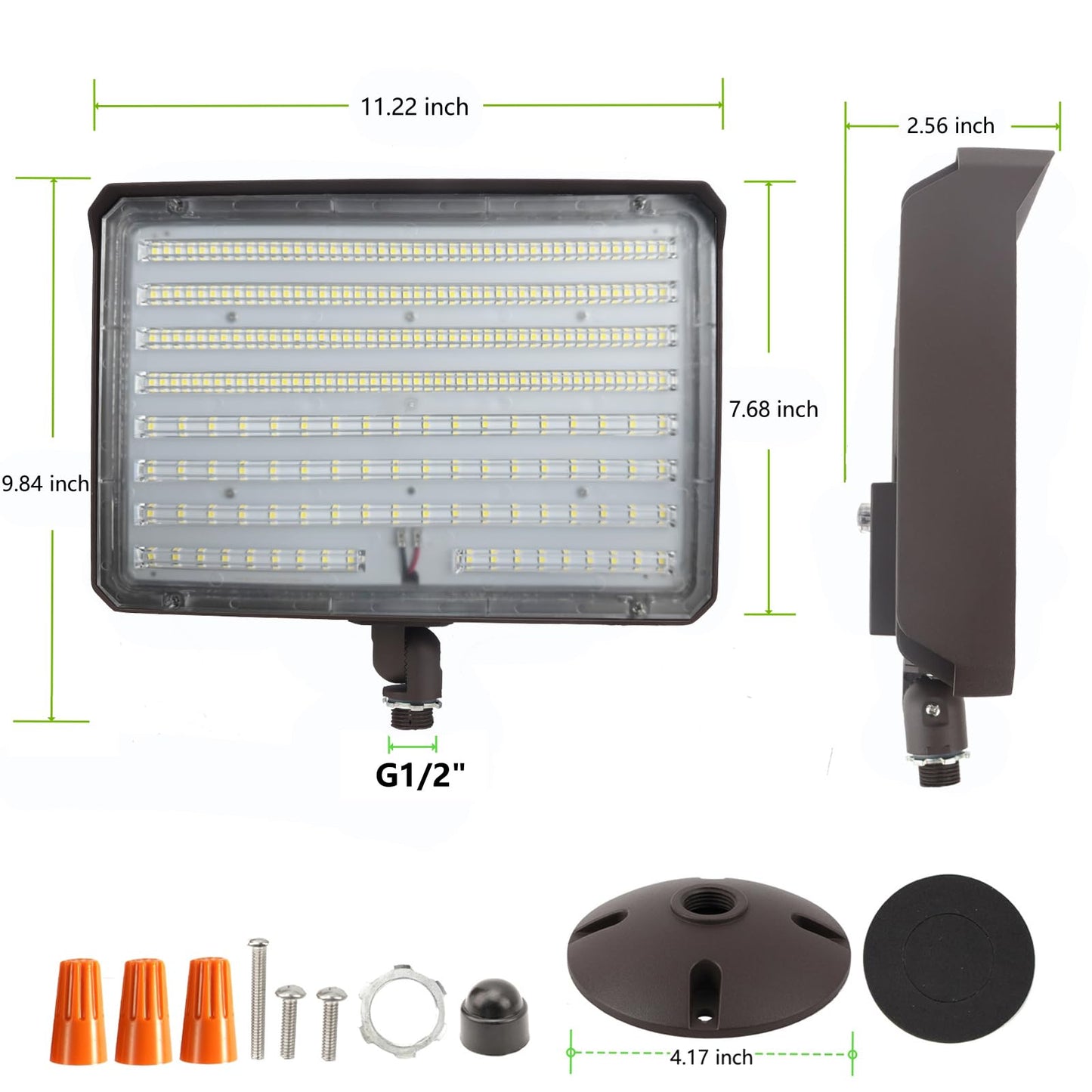 180W Outdoor LED Flood Light Dusk to Dawn with Knuckle, 25200LM 1500W Equivalent, 100-277V 5000K Daylight, ETL Commercial LED Flood Light Fixture, Outdoor Security Lighting for Landscape/Parking Lot