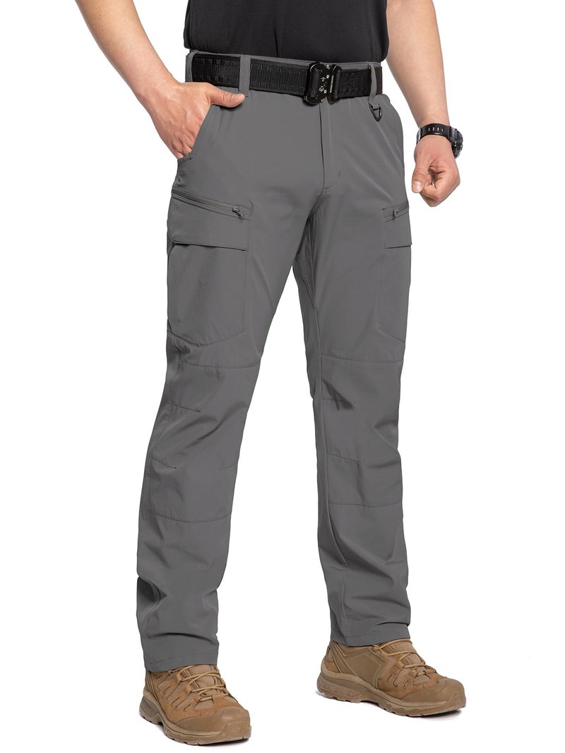 CARWORNIC Men's Lightweight Tactical Hiking Pants Water-Resistant Flex EDC Cargo Pants Stretch Quick Dry Work Pants Multi-Pocket Travel Safari Outdoor Fishing Trousers