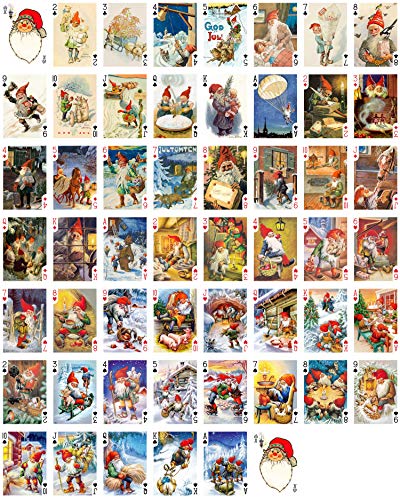 Christmas Gnomes Playing Cards Deck - 54 Unique Designs