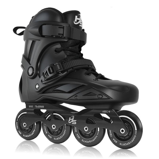 HSHVHSH Inline Skates for Women Men, Professional Fitness Roller Skates Blades with PU Wheels for Male, Female, High Performance Skates for Beginner, Black (Men10-11/Women11-12)