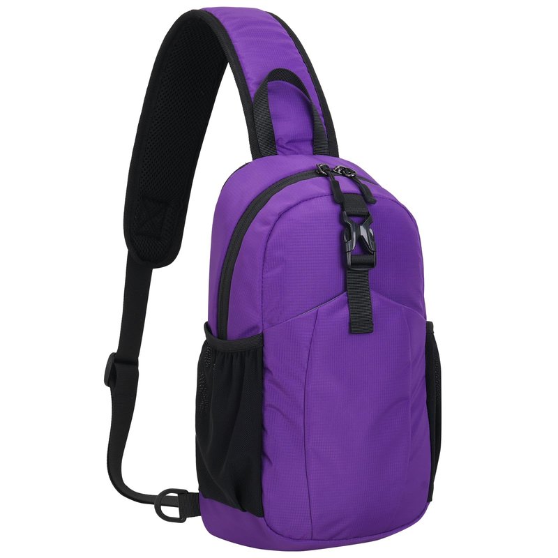 Peicees Crossbody Sling Backpack Sling Bag Travel Hiking Chest Bag Daypack, Purple