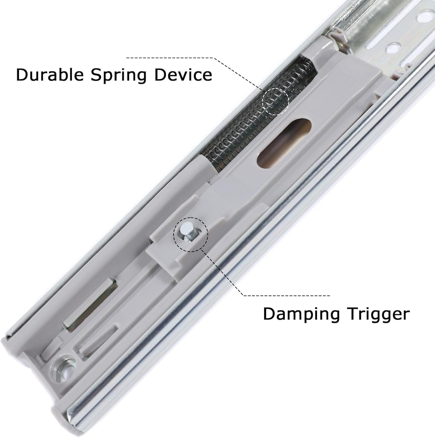 VAPSINT 10 Pairs 20 Inch Soft Close Drawer Slides Ball Bearing Full Extension Side Mount Drawer Rails, Kitchen Cabinet Rail 100lb Capacity