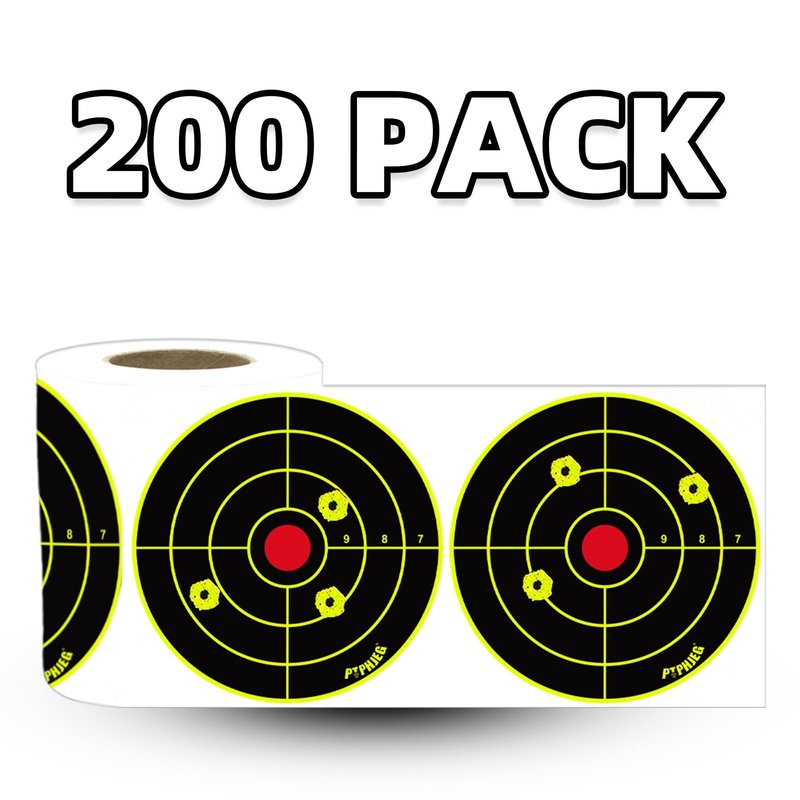 PTPHJEG 4 Inch Splatter Target Stickers with Yellow Effect, Adhesive Shooting Targets for BB Gun, Pellet Gun, Airsoft, Pistol, Rifle Shooting Practice (400 Pack)