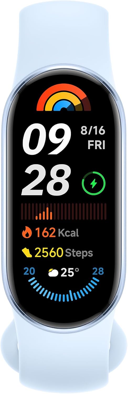 XIAOMI Smart Band 9 | 1.62" AMOLED Display | 233 mAh Battery | 21 Days Battery Life | 150+ Workout Modes | 50M Water Resistant - Arctic Blue