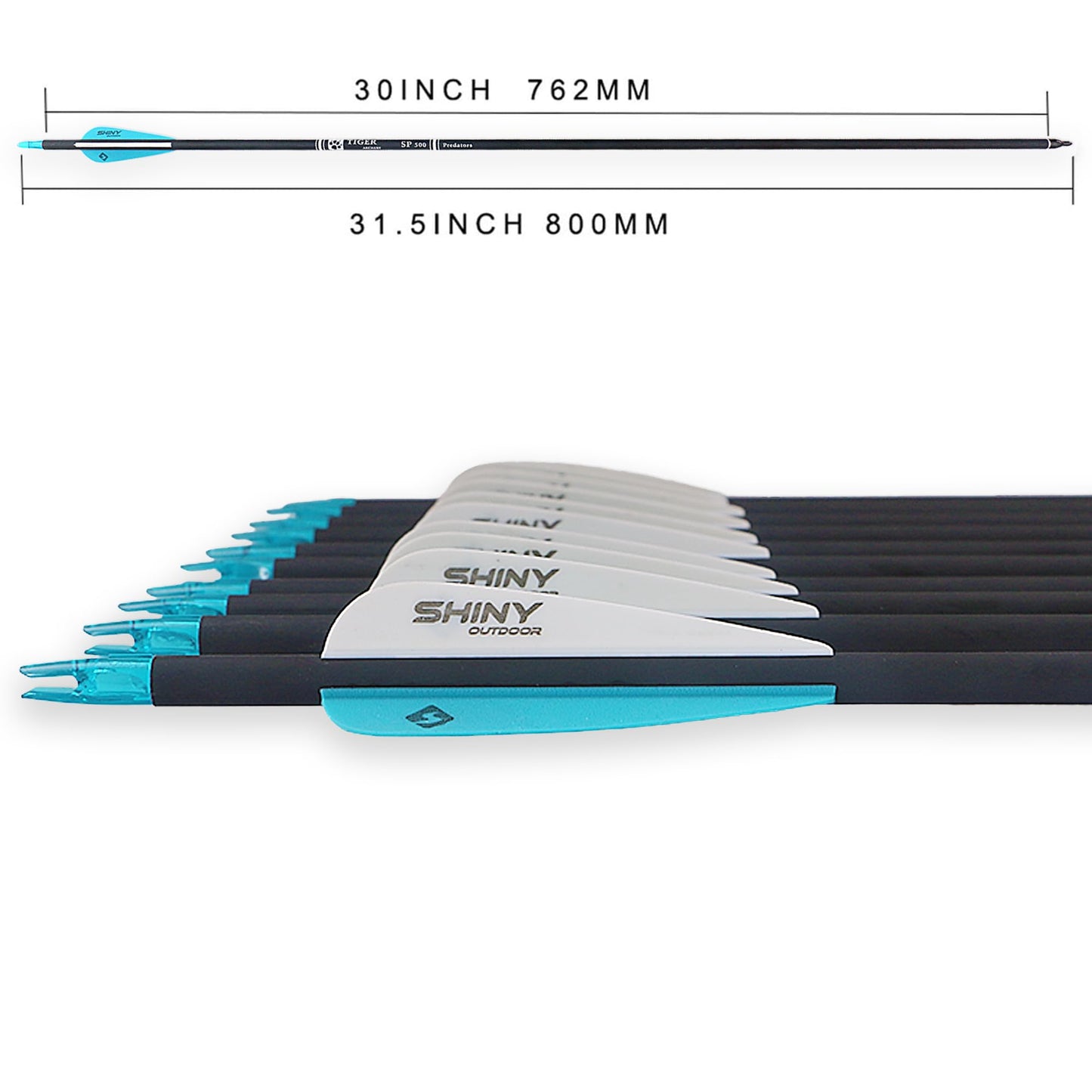 TIGER ARCHERY 30" Carbon Arrows for Compound Recurve Bow Hunting Target