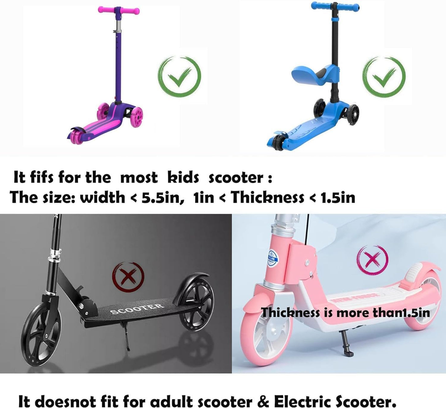 Mehome Universal Training Wheels for Kids Scooter, Electric Scooter Training Wheels
