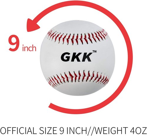 GKK Baseball 12-Pack Training Balls | 9-Inch Tee Ball Safety Baseballs for Youth & Adults