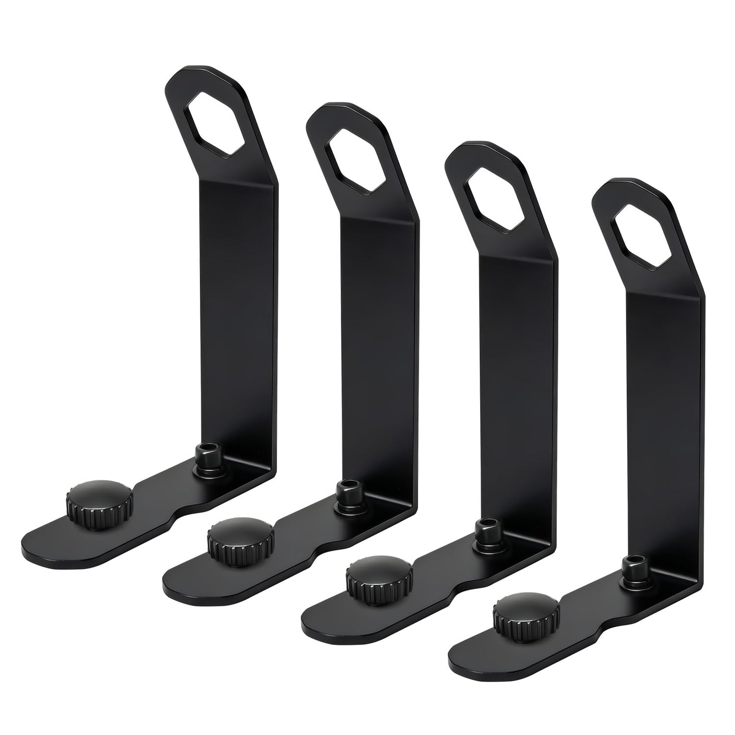 Draviple Load Stops for T-Slot Cross Bars 4-Pack, Stainless Steel Replacement with Secure Locking Clamps - Compatible with Roof Racks for Kayak, Canoe, Ladder, Ski, Surfboard, Paddleboard, Snowboard