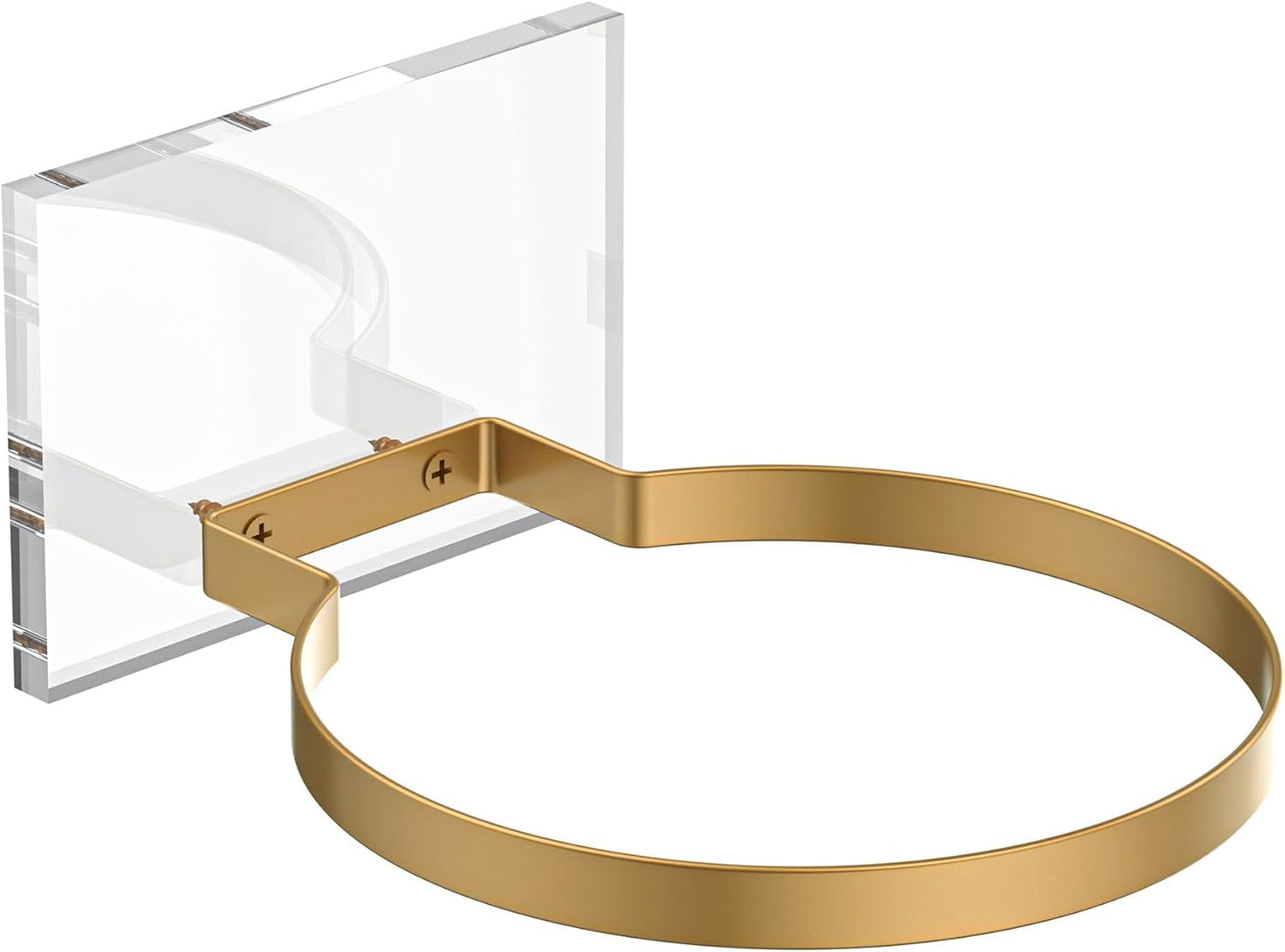 Skiennix Ball Holder Wall Mount - Stylish Sports Ball Display Rack with Acrylic Base & Gold Metal Ring | Perfect for Basketball, Soccer, Football & Volleyball Storage