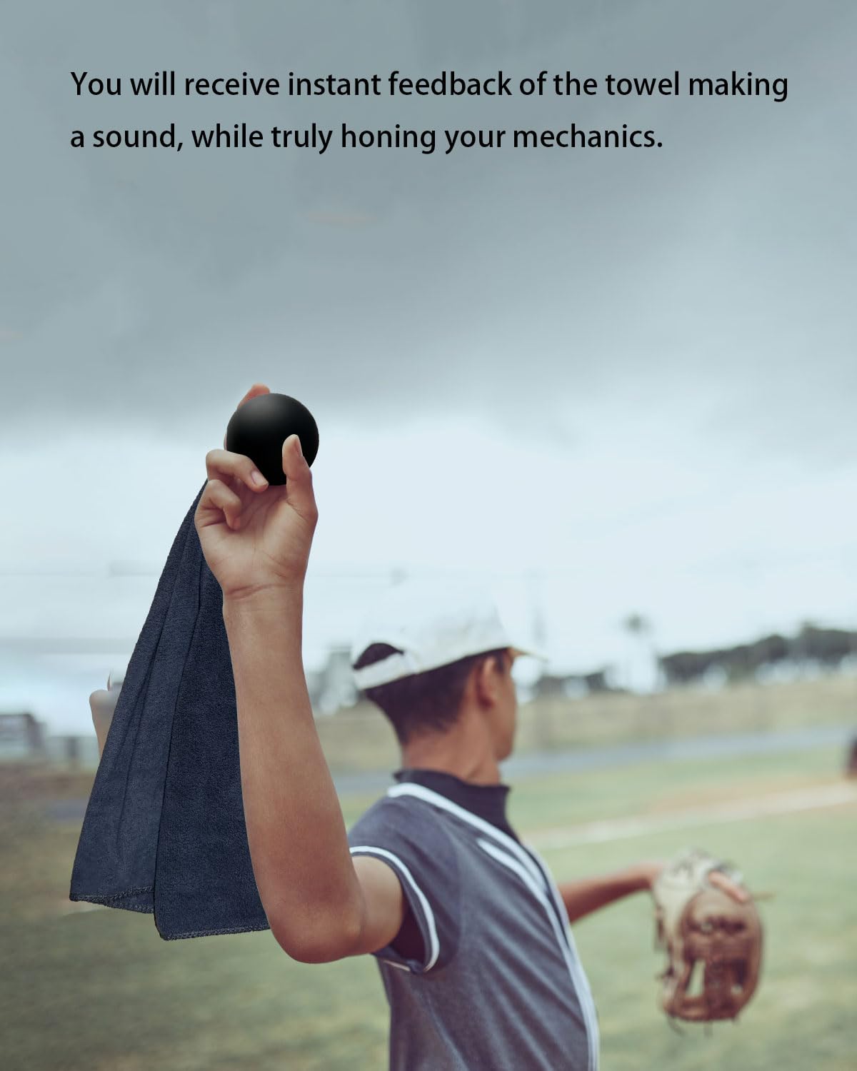 FEYRUN Baseball Pitching Towel Trainer for Fastball, Changeup, Curveball Precision and Power, Portable Versatile Drill Tool for Consistent Form and Performance Improvement (Black)