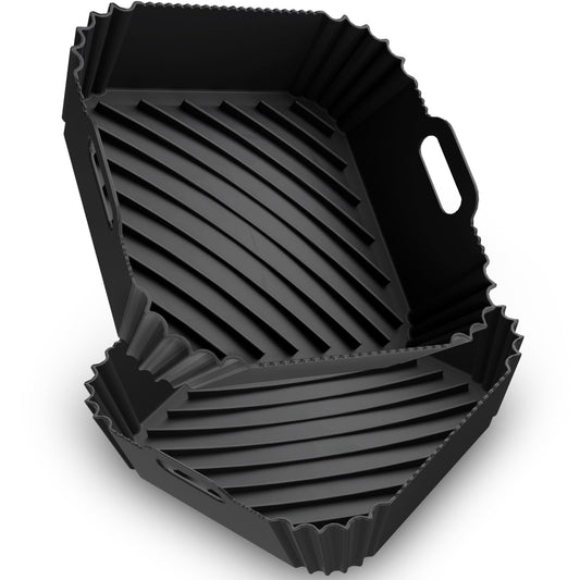 Air Fryer Silicone Liners 2 Pack, Reusable Square Air fryer Basket Liners, 4-7Qt Silicone Baking Tray for Instant Air fryer, Oven Microwave Pot Accessories, Food Grade Kitchen Gadgets