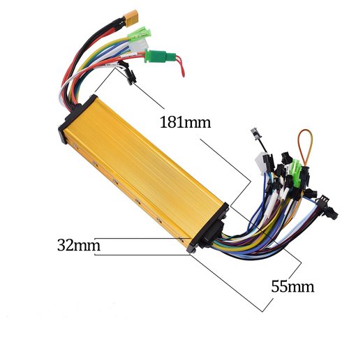 JRAHK 36V-60V 2000W Dual Drive Sine Wave Controller, E-Bike Controller for Electric Bicycle Scooter, 36A-40A
