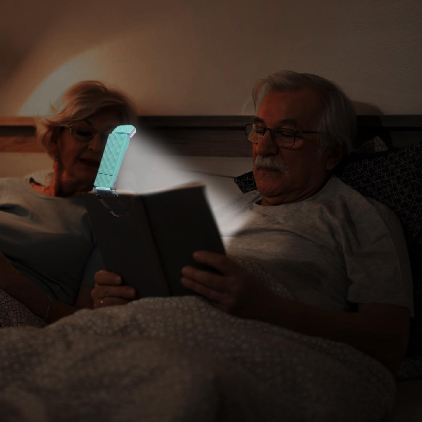 UPIHO 2PCS Book Lights for Reading at Night, Reading Accessories with Rechargeable USB Light Blue and Pink Book Light,Perfect Stocking Stuffers Gifts for Book Lovers