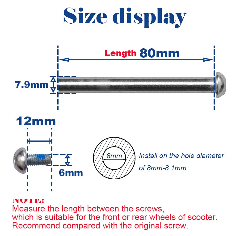 M8 Screws for 2-3-4-Wheel Kid Scoote Replacement Micro Mini Foldable Kick Scooter Kids Scooters Axles Repair (51)