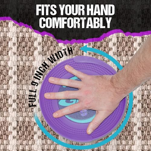 9” Gliding Sliders for Carpet Workouts - Purple, 1 Pair + 4 Videos