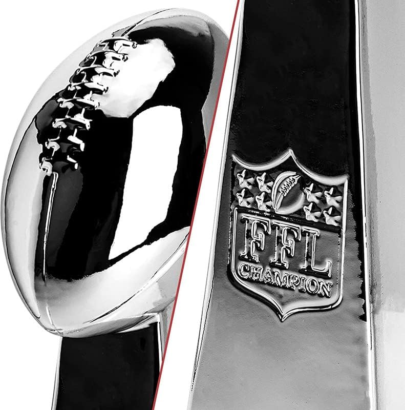 Spire Designs Fantasy Football Trophy - Chrome Replica Championship Award - First Place Winner | 2 Sizes Available
