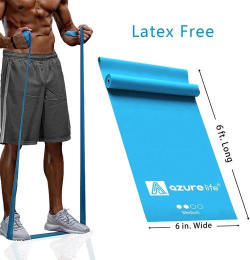 Azurelife Professional Resistance Bands - Non-Latex Elastic for Yoga, Pilates & Rehab | 8 Yards or 5-7 ft Options