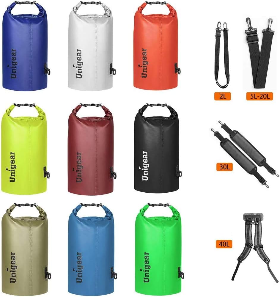 Unigear Waterproof Dry Bag - Lightweight Floating Design for Kayaking, Boating, Fishing | 2L to 40L Sizes