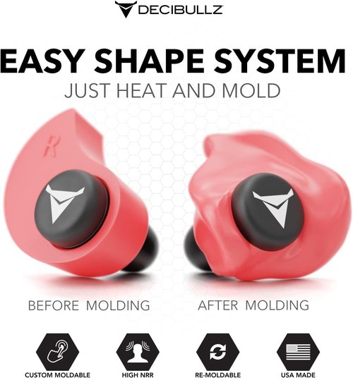 Decibullz Custom Molded Earplugs - Pro Pack Bundle in Red | Ultimate Noise Isolation