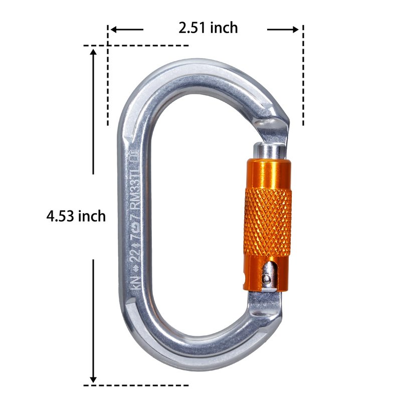 RESQT 22KN Auto Locking Climbing Carabiner Clips, Heavy Duty Climbing Carabiners Twist Lock, for Rock Climbing, Camping, Rappelling, Hunting, Rescue Equipment (22KN-3Pcs)
