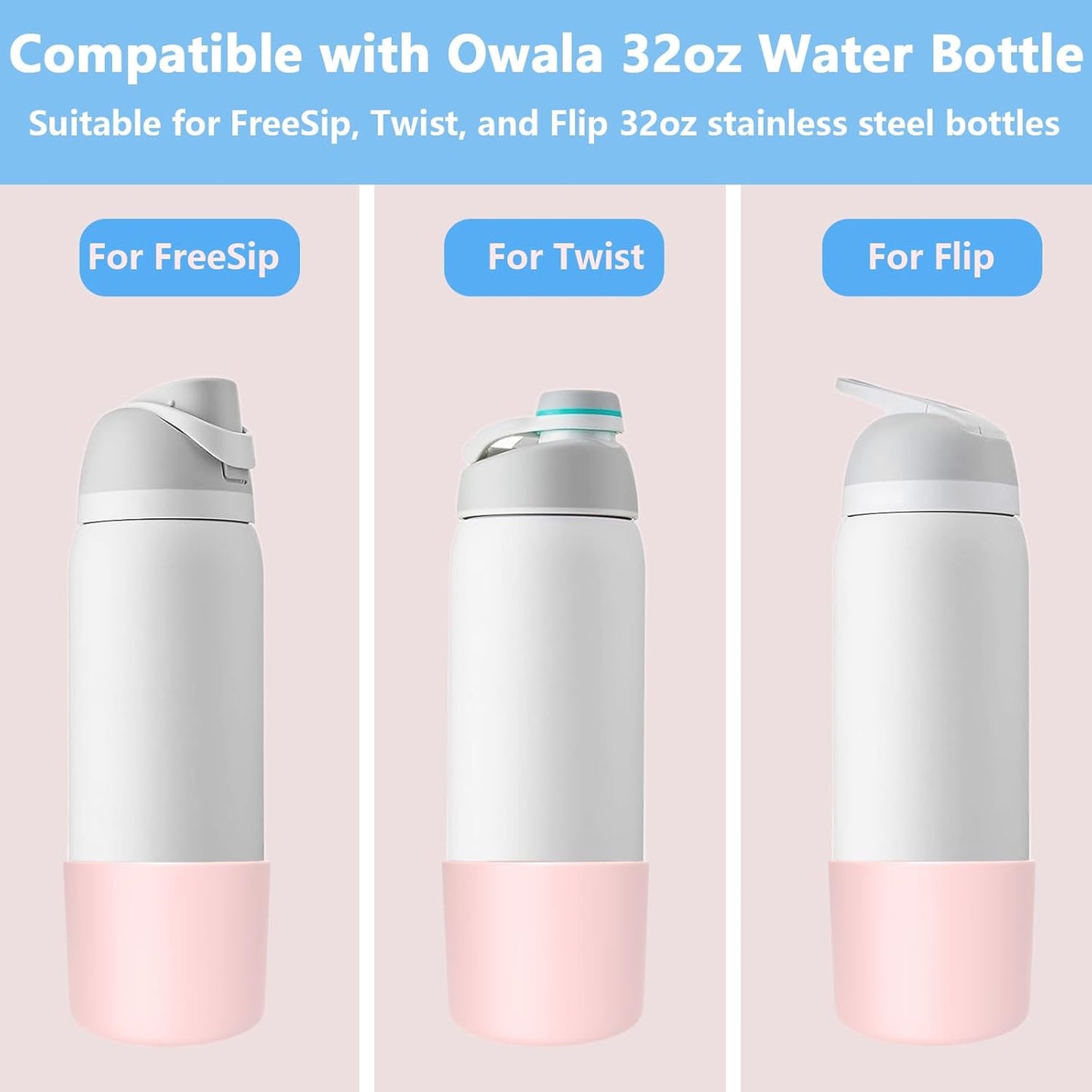 Owala Silicone Boot - Anti-Slip Protective Sleeve for 32oz Water Bottles | Purple (2-Pack)