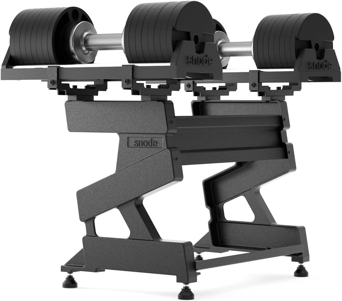 SNODE AD80 Adjustable Dumbbell Set - 80 lbs Drop Proof Weights with Cast Iron Plates & Fast Adjust Design