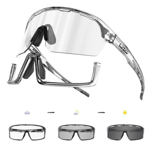 SCVCN Photochromic Cycling Glasses for Men Women Sports Bike Glasses TR90 Frame UV 400 Protection