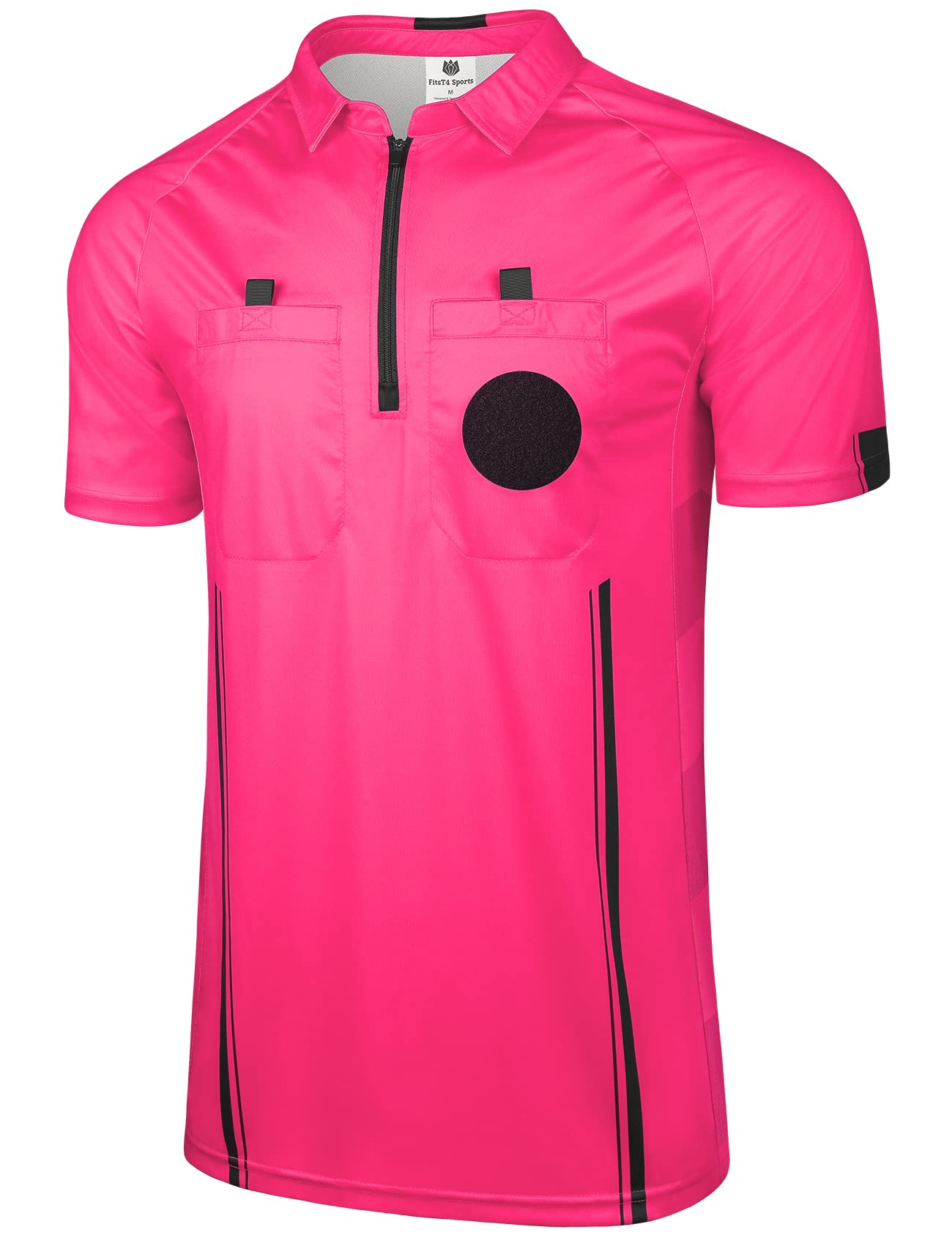 FitsT4 Sports Pro Soccer Referee Jersey Short Sleeve Ref Shirts New-Pink X-Small