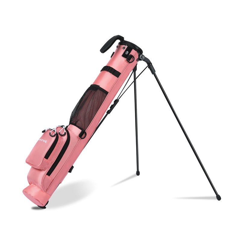 MAZEL Lightweight Golf Bag for Men – Easy to Carry Golf Clubs Bag with Shoulder Strap,Pitch n Putt Golf Stand Bag for Driving Range,Par 3 and Executive Courses - Fit Up to 8 Clubs (Pink)